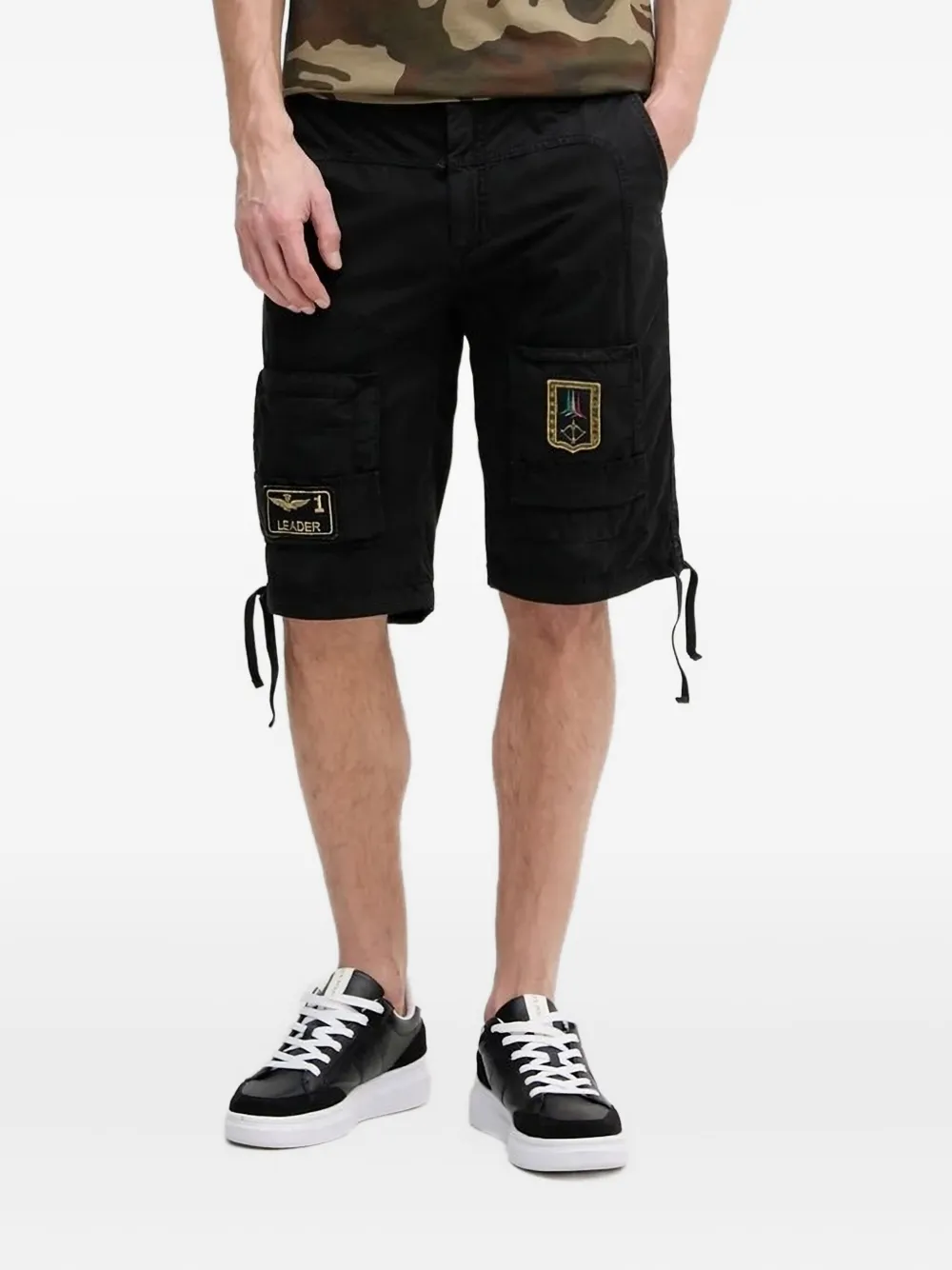 Aeronautica Militare Iconic Anti-G bermuda shorts met cargo zak Groen
