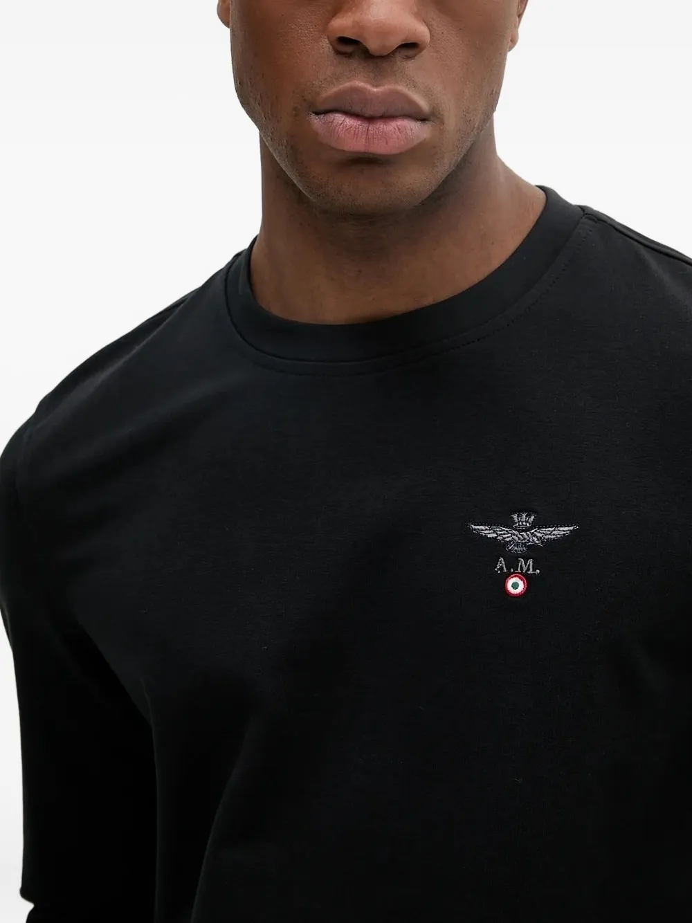 Aeronautica Militare Sweater met geborduurd logo Zwart