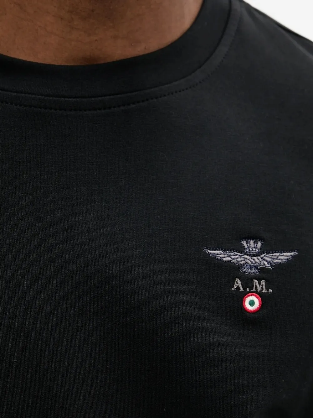 Aeronautica Militare Sweater met geborduurd logo Zwart