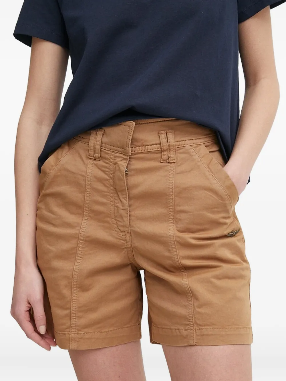 Aeronautica Militare Panelled Pocket Shorts In Brown