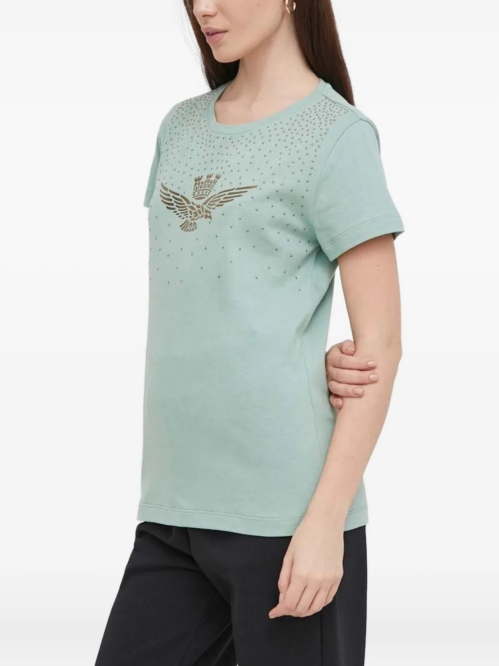 Aeronautica Militare Verfraaid T-shirt Groen