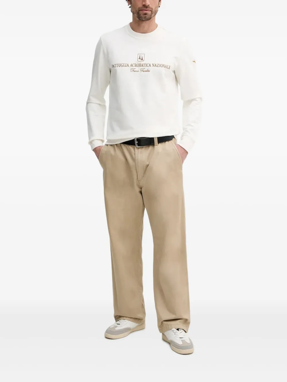Aeronautica Militare Sweater met geborduurd logo Wit