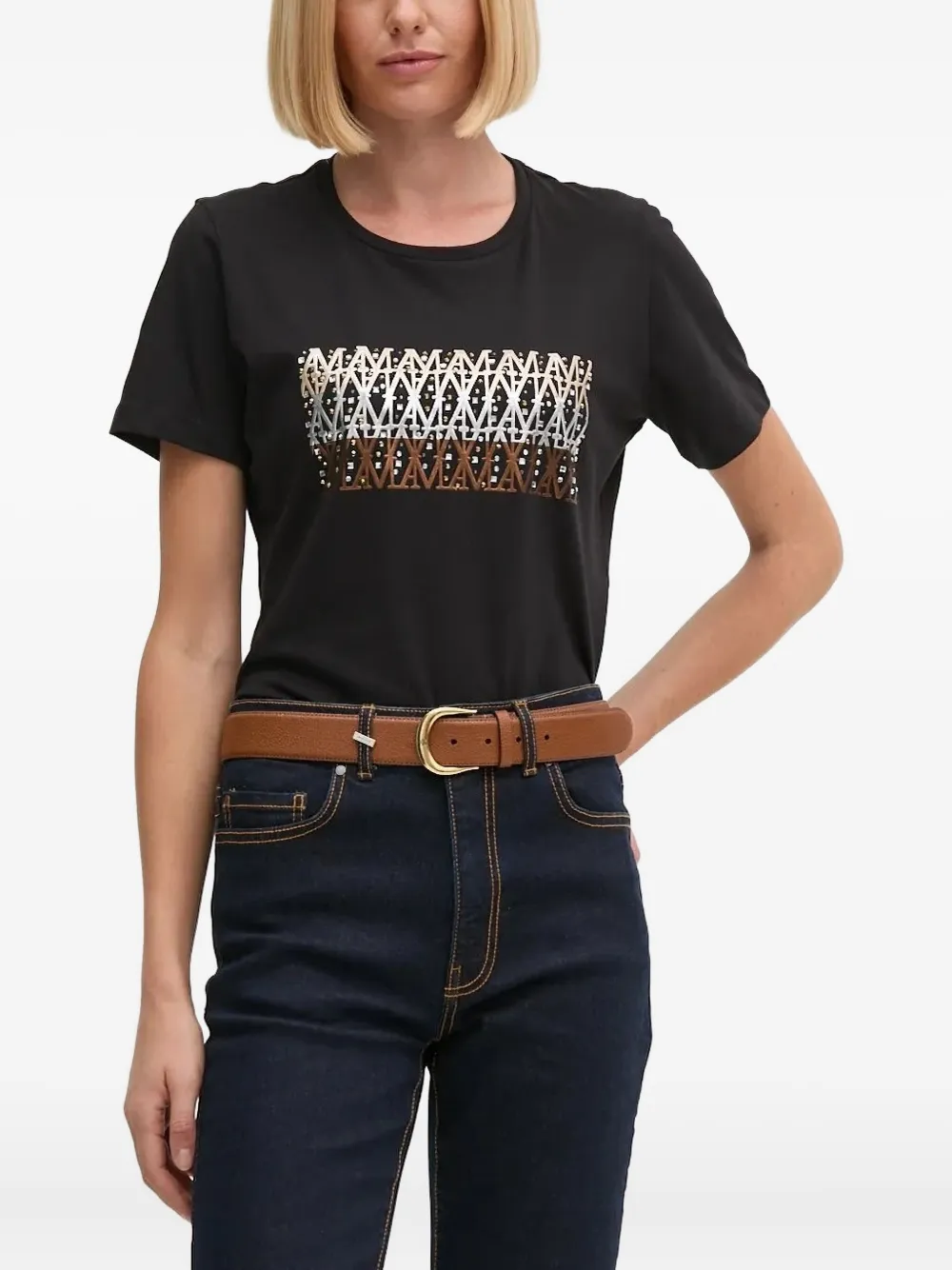 Aeronautica Militare T-shirt verfraaid met logo Zwart