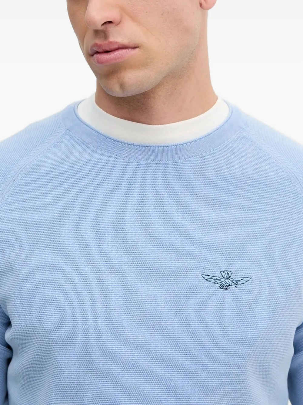 Aeronautica Militare Trui met raglan mouwen en textuur Blauw