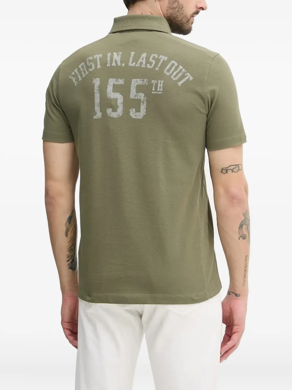 Aeronautica Militare Poloshirt met geborduurd logo - Groen