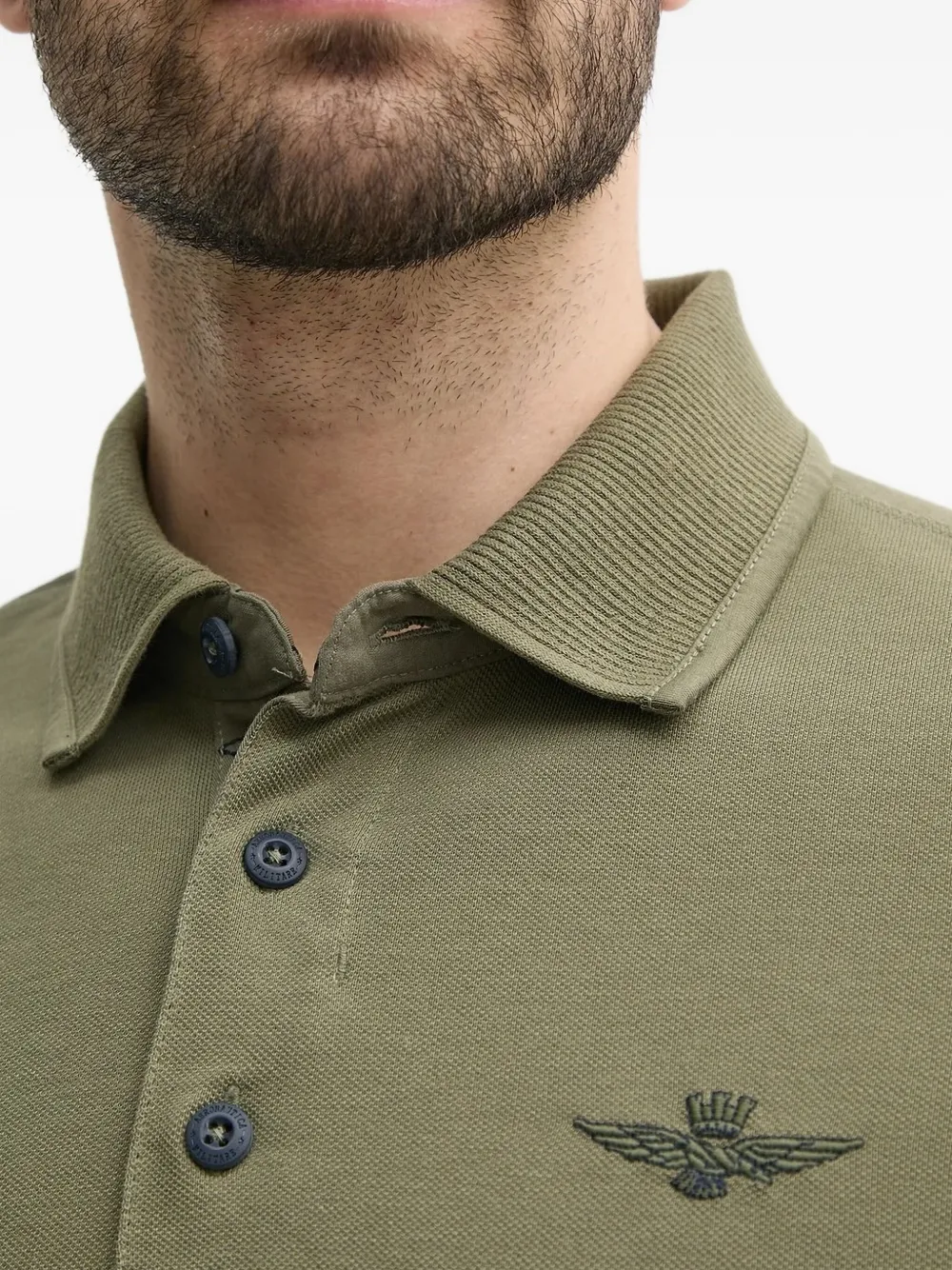 Aeronautica Militare Poloshirt met geborduurd logo Groen