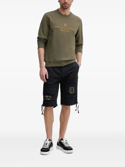 Aeronautica Militare logo-embroidered crew-neck sweatshirt