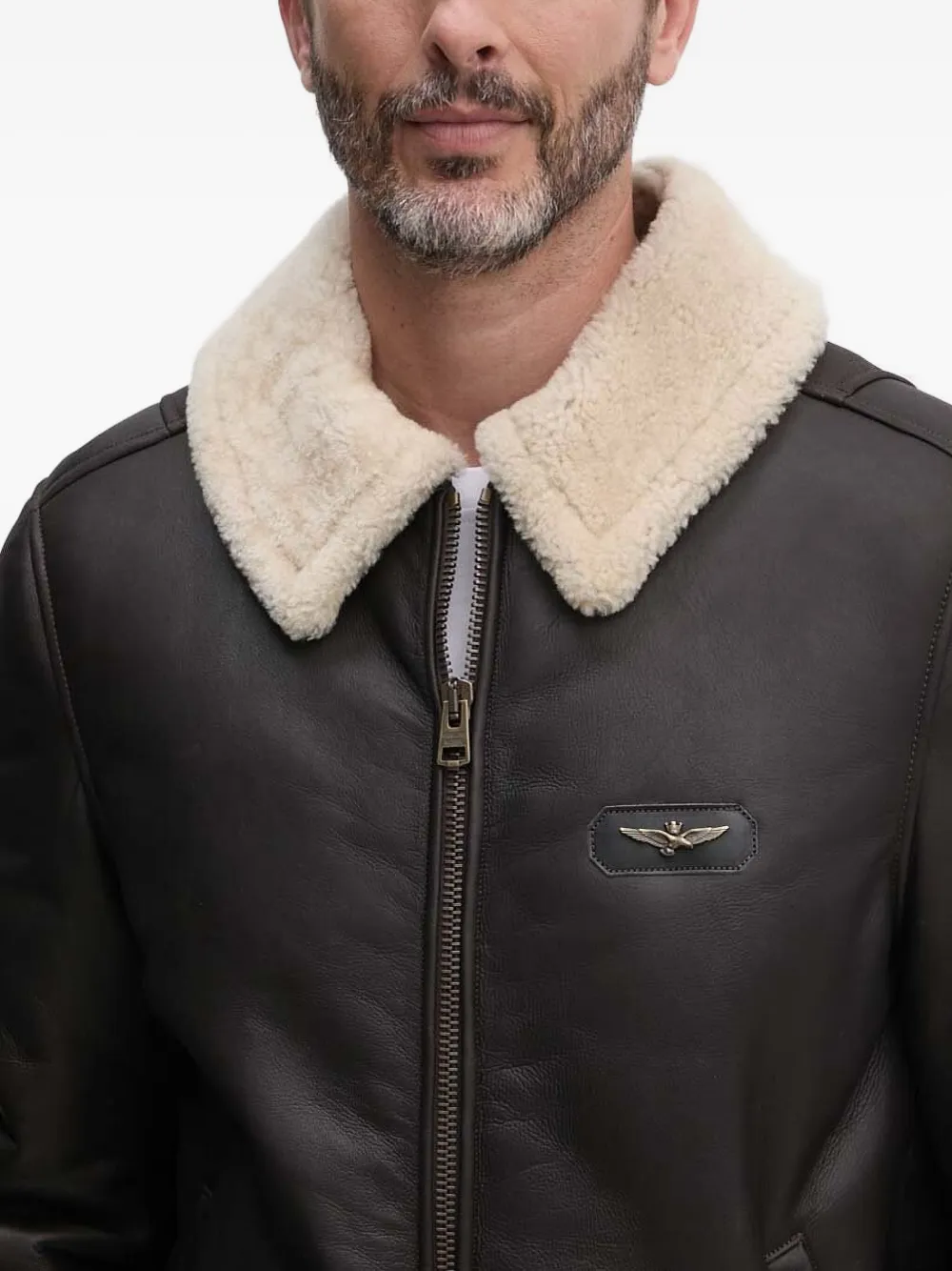 Aeronautica Militare Lammy jack met logoplakkaat Bruin