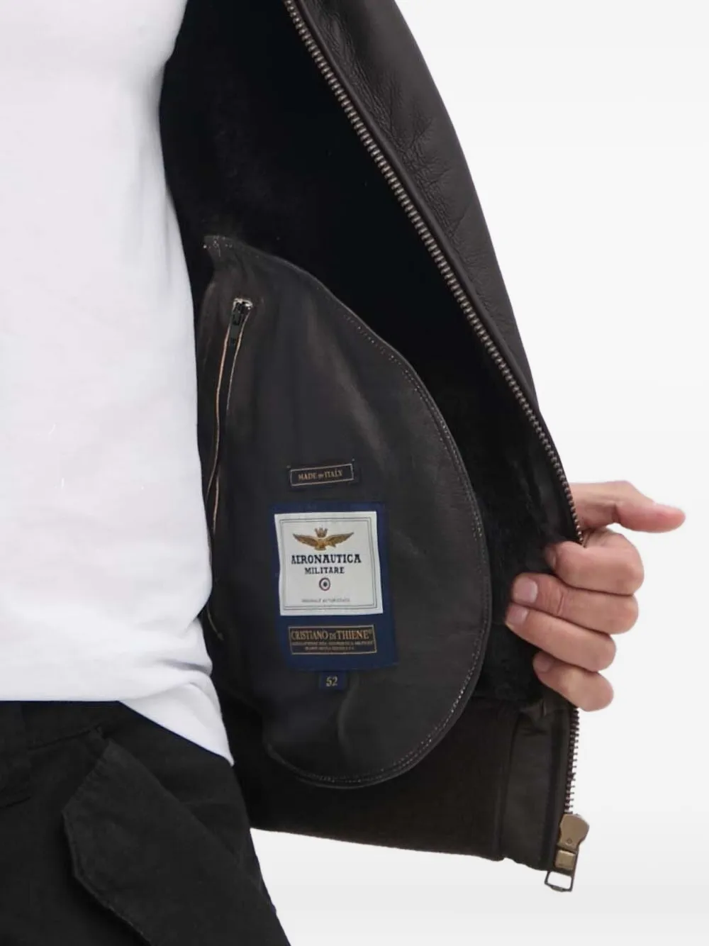 Aeronautica Militare Lammy jack met logoplakkaat Bruin
