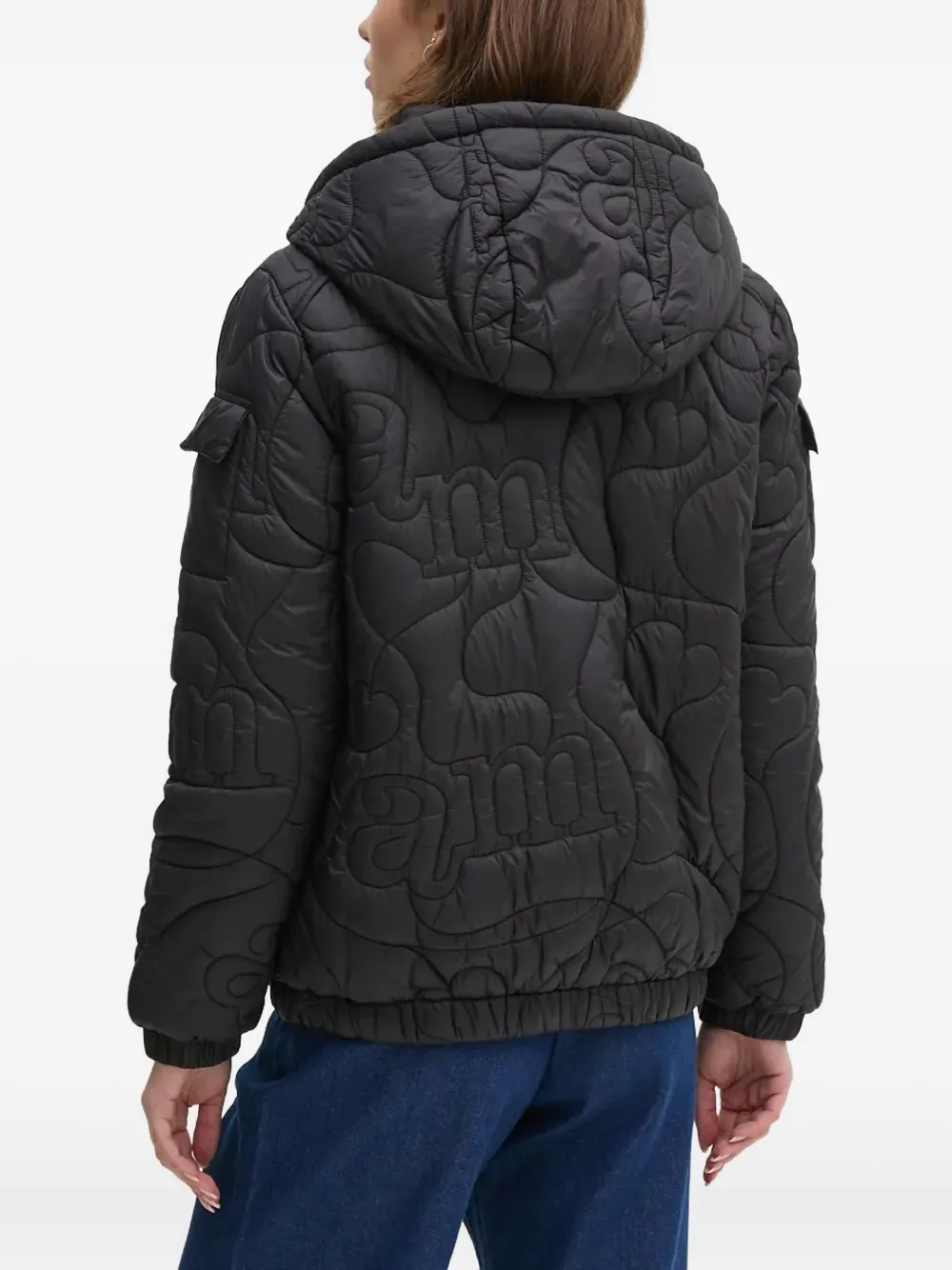 Aeronautica Militare Quilted Logo Jacket In Black