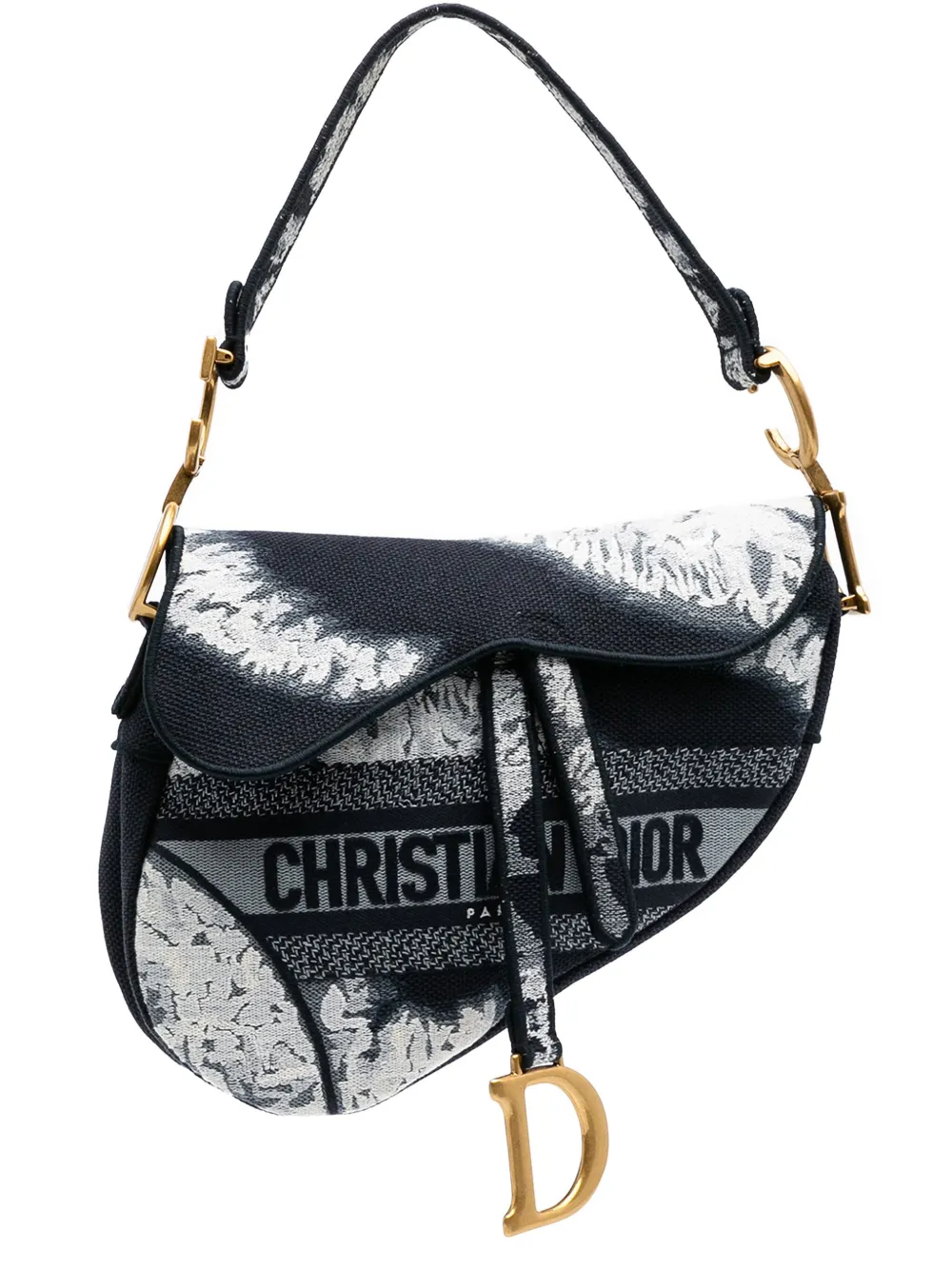 Christian Dior Pre-Owned 2020 Canvas Embroidered Tie Dye Saddle Bag Christian Dior Pre-Owned 2020 Canvas Embroidered Tie Dye Saddle Bag