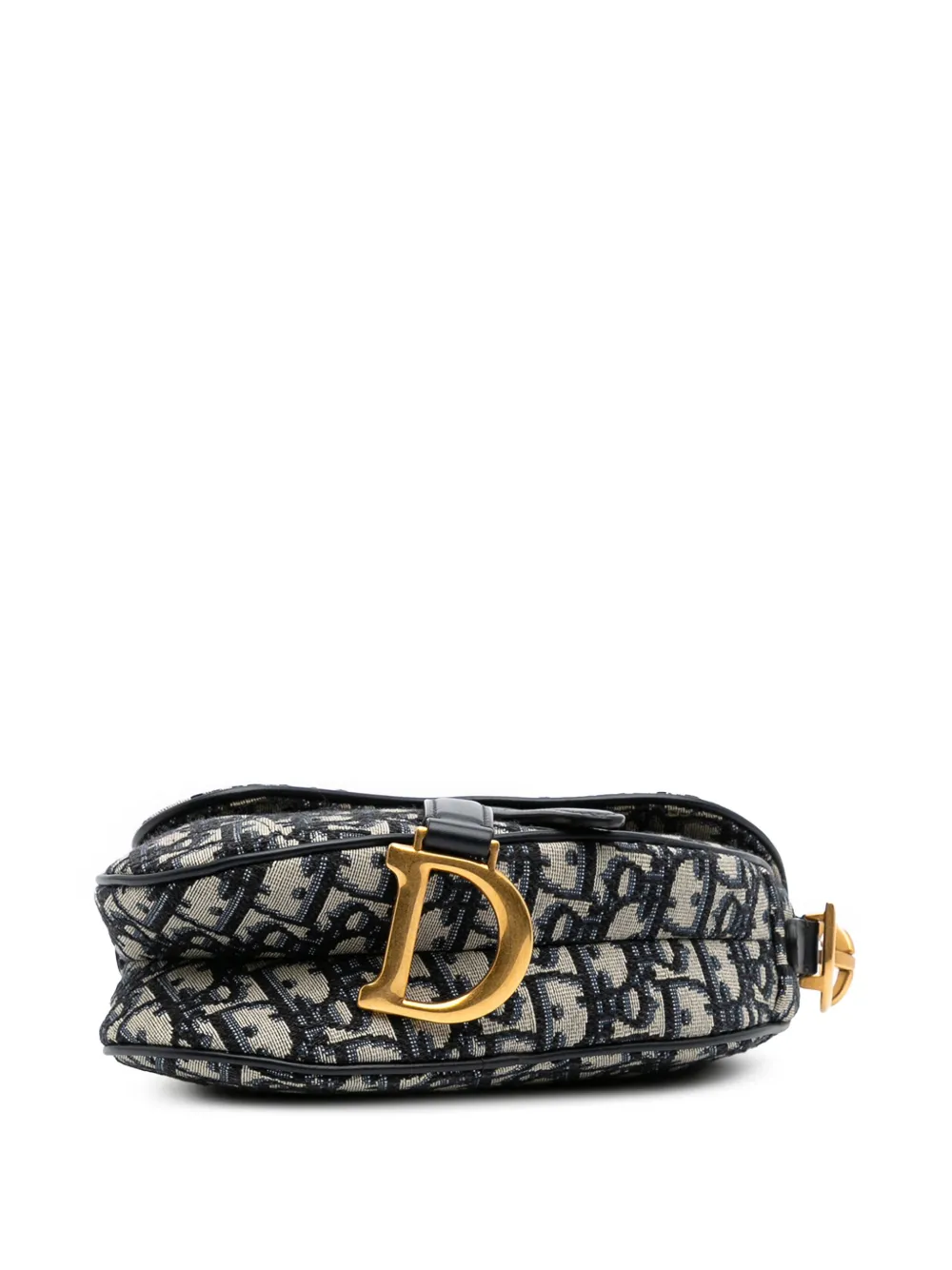 Pre-owned Dior 2019 Mini Oblique Canvas Saddle Bag Satchel
