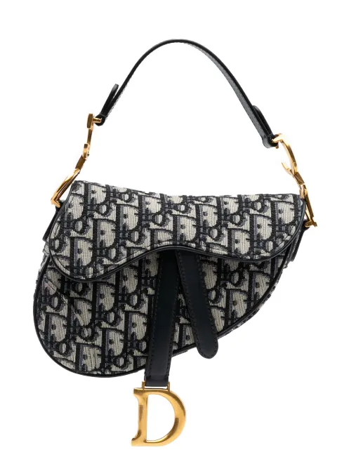 Christian Dior Pre-Owned bolsa satchel Mini Oblique Canvas Saddle Bag 2019