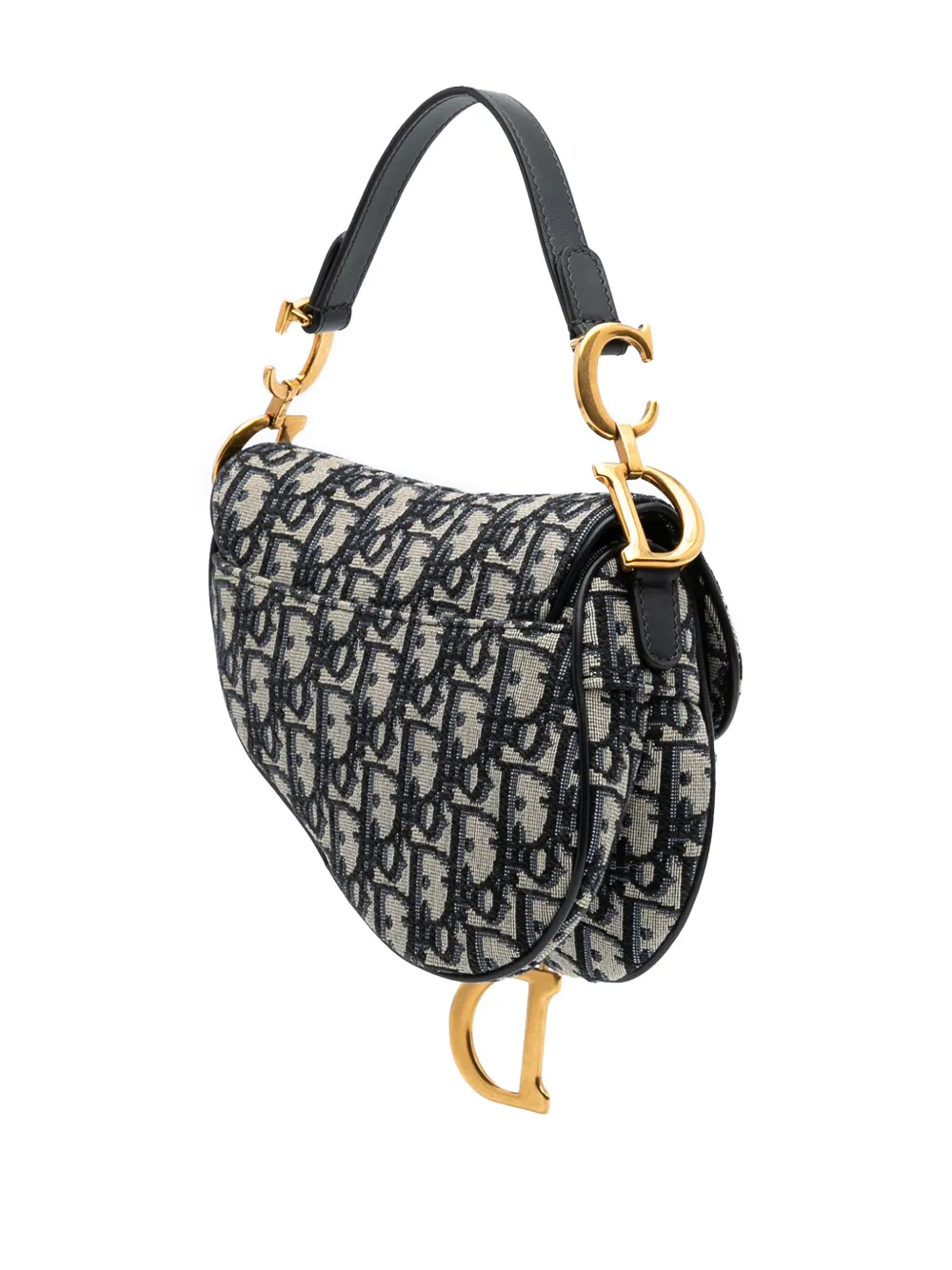 Pre-owned Dior 2019 Mini Oblique Canvas Saddle Bag Satchel
