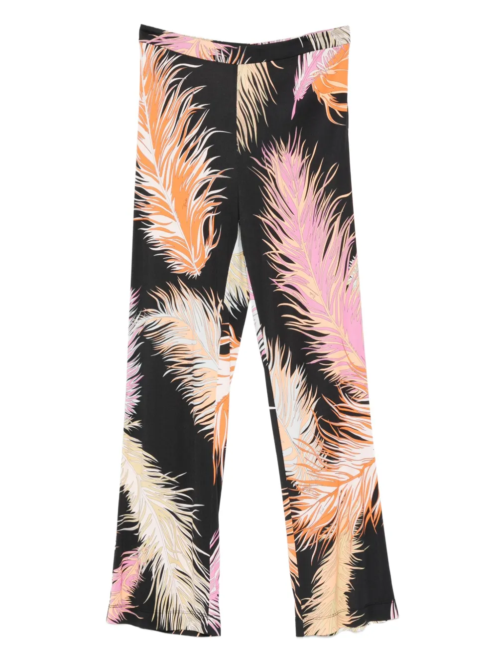 PUCCI Pre-Owned 2000s feather-print trousers | Black | Image 1