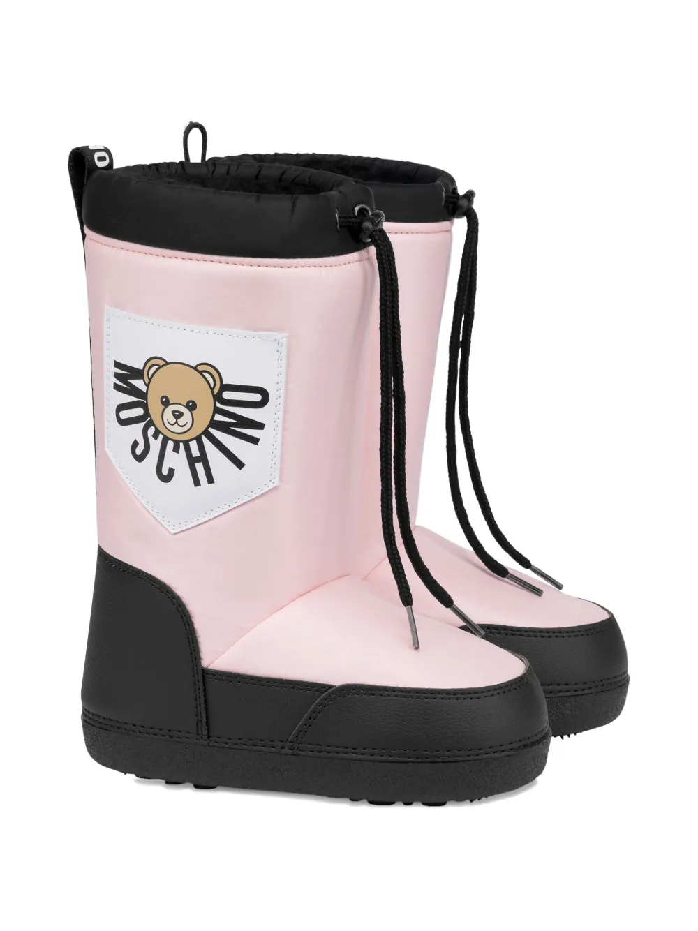 Moschino Kids teddy-patch snow boots Pink