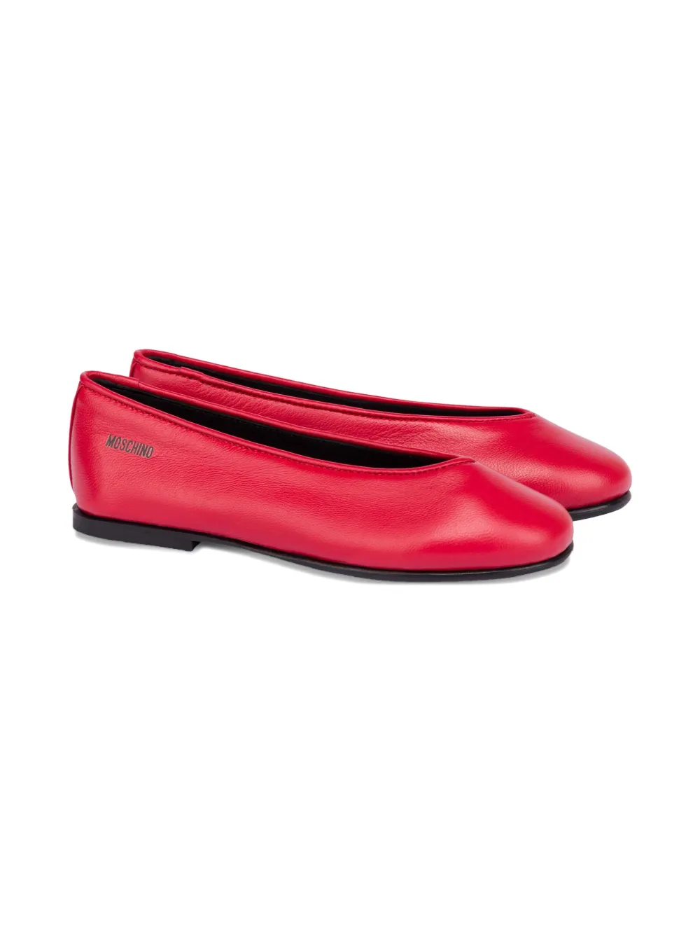 Moschino Kids leather ballerinas Red