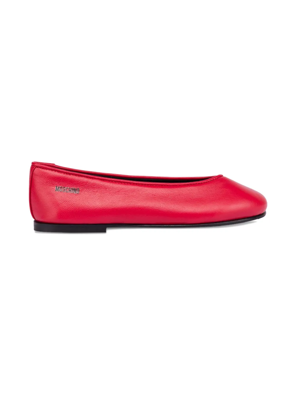 Moschino Kids leather ballerinas - Rood