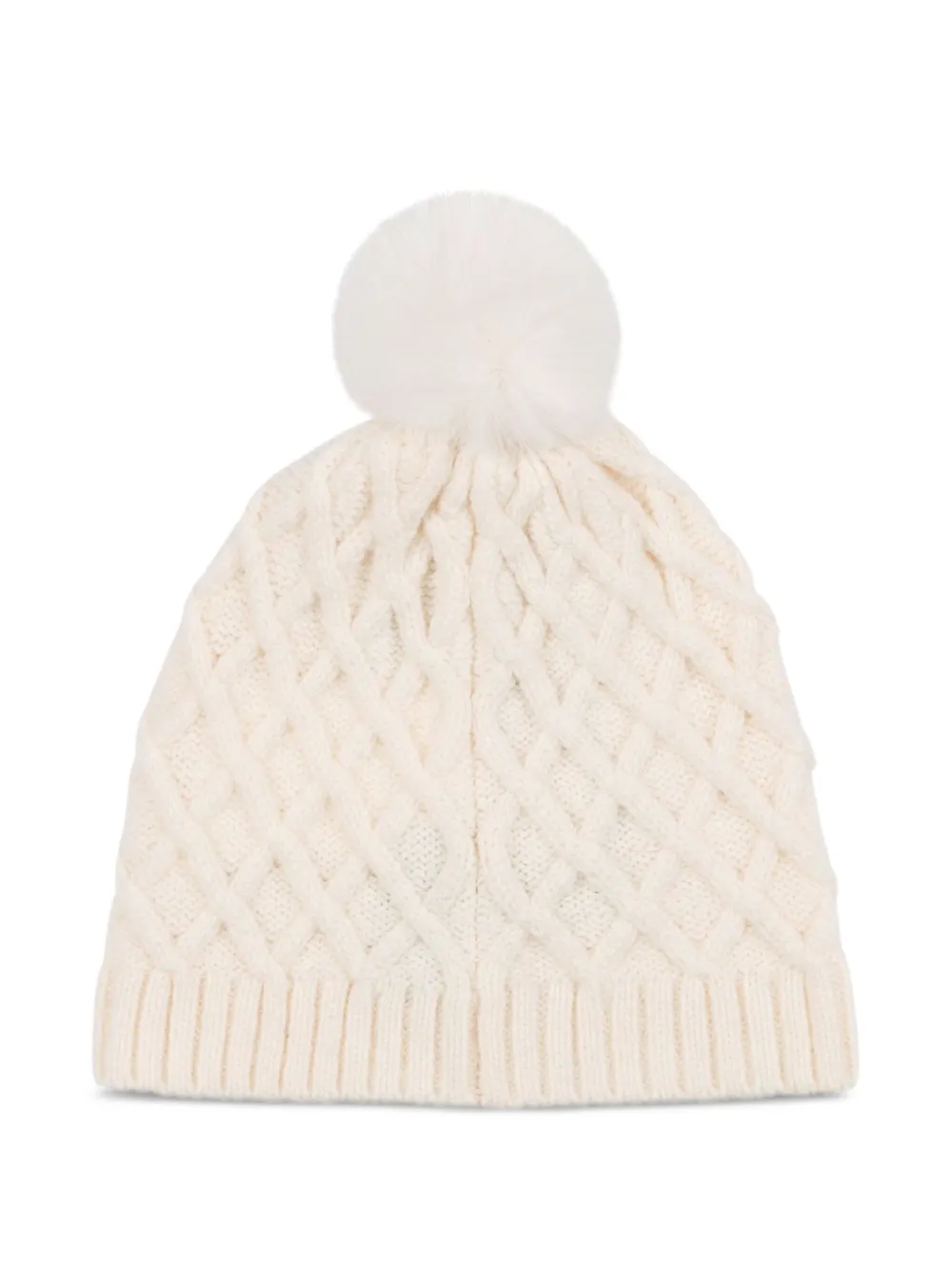 Moschino Kids Kabelgebreide muts Wit