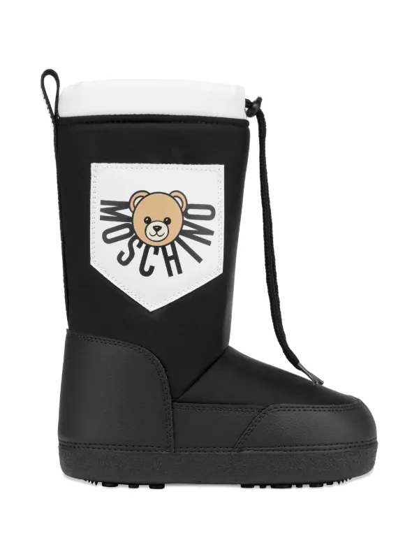 Moschino Kids teddy-pocket Snow Boots Black FARFETCH PH