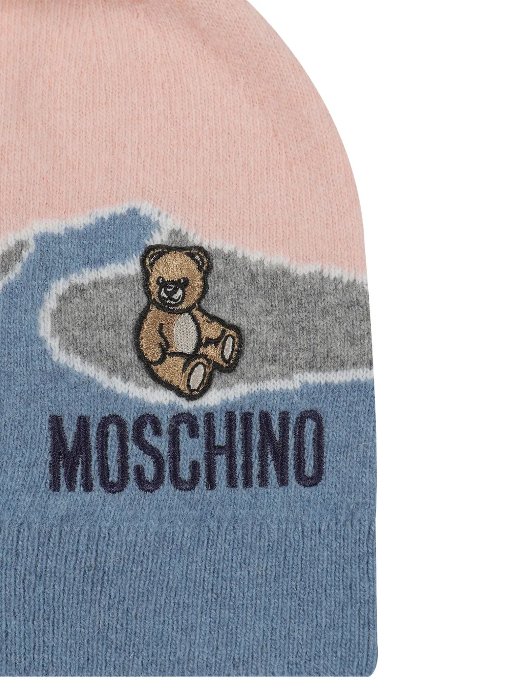 Moschino Kids Muts verfraaid met teddybeer en pompon Roze