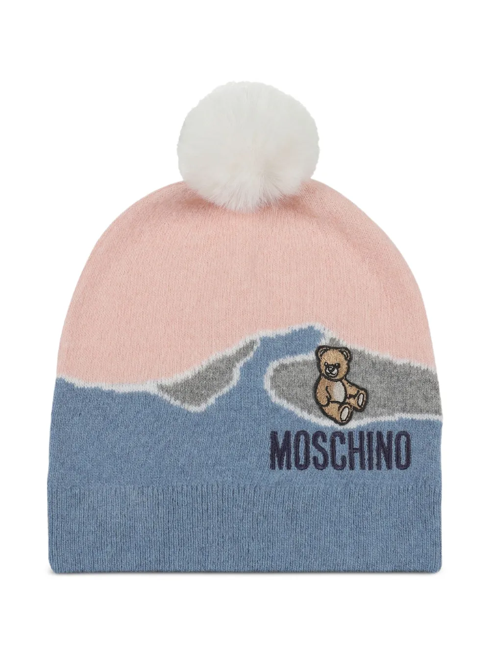 Moschino Kids Muts verfraaid met teddybeer en pompon Roze