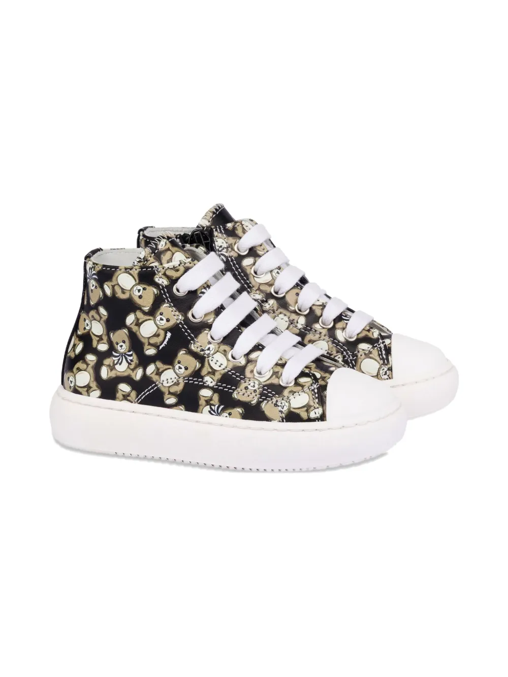 Moschino Kids bear-print high-top sneakers Black