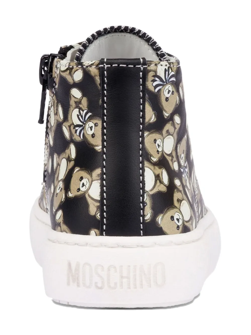 Moschino Kids bear-print high-top sneakers Black