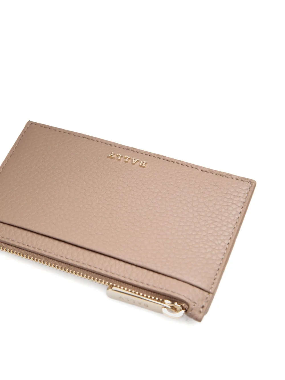 Bally Grained Leather Cardholder In Neutral