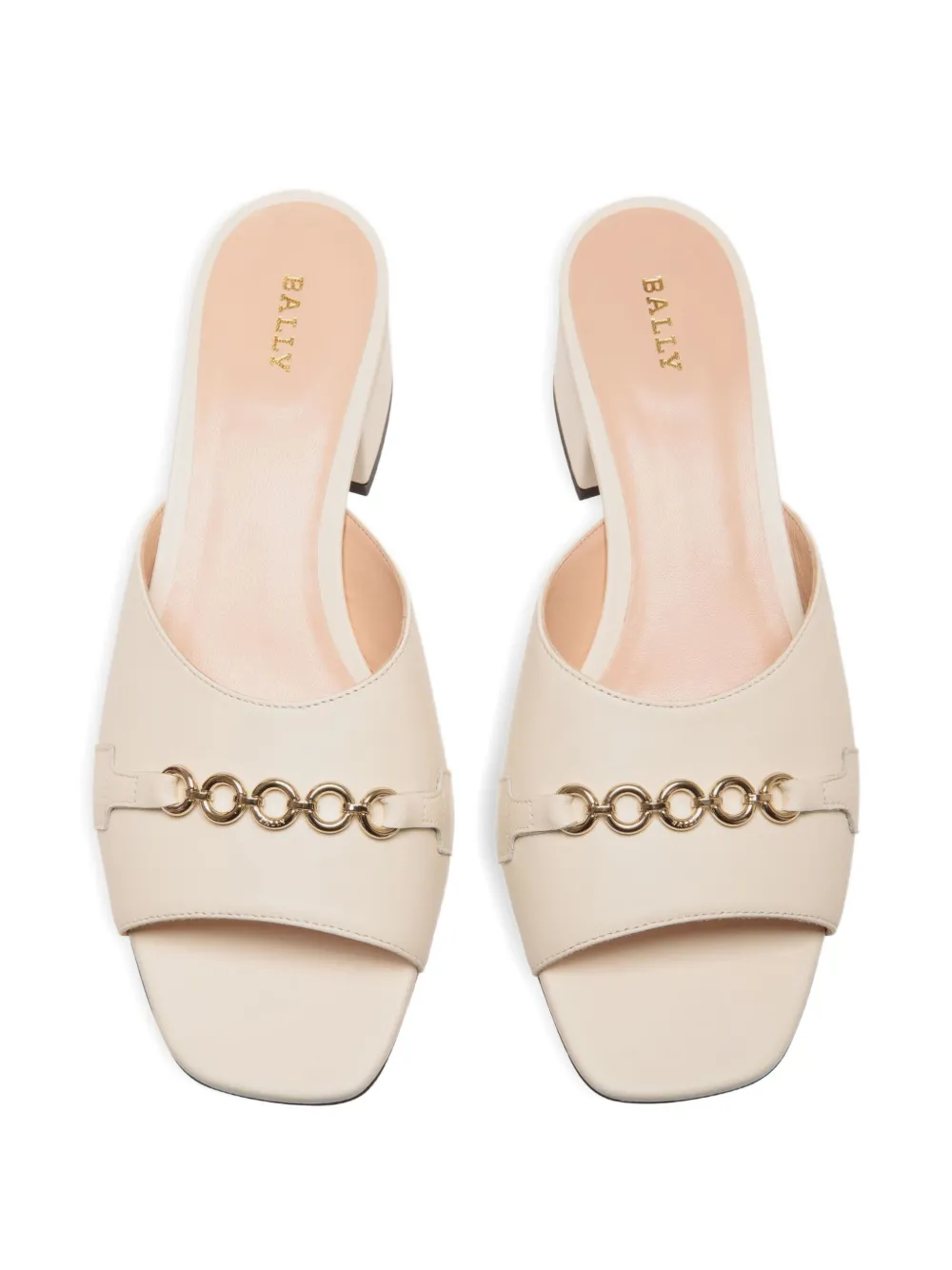 Bally chain-embellished leather sandals White
