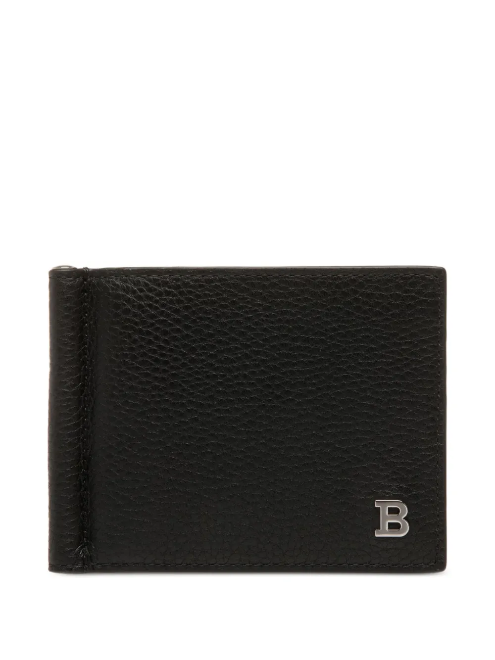 Bally Leren portemonnee met geldclip Zwart