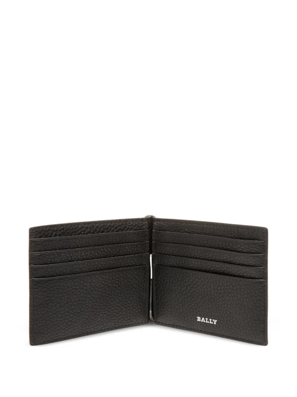 Bally Leren portemonnee met geldclip Zwart