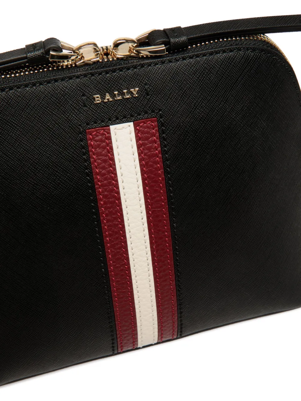 Bally Leren tas met streepdetail en reliëf Zwart