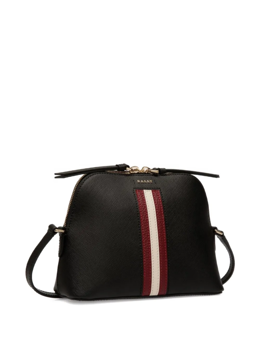 Bally Leren tas met streepdetail en reliëf Zwart