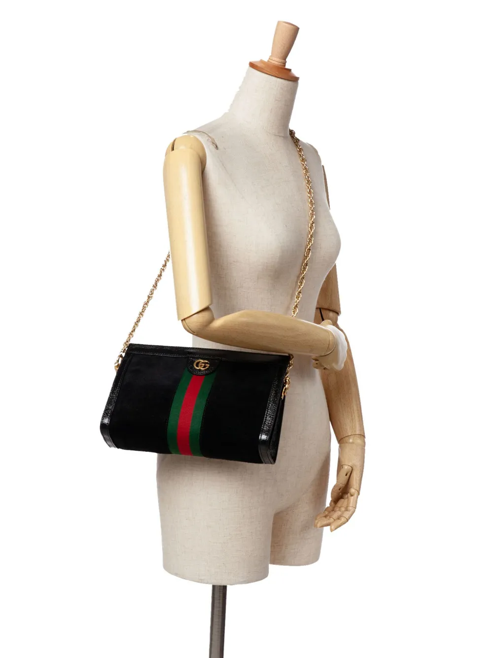 Gucci Pre-Owned 2016-2024 kleine Ophidia Web Chain suède crossbodytas | Pre-owned | Image 2