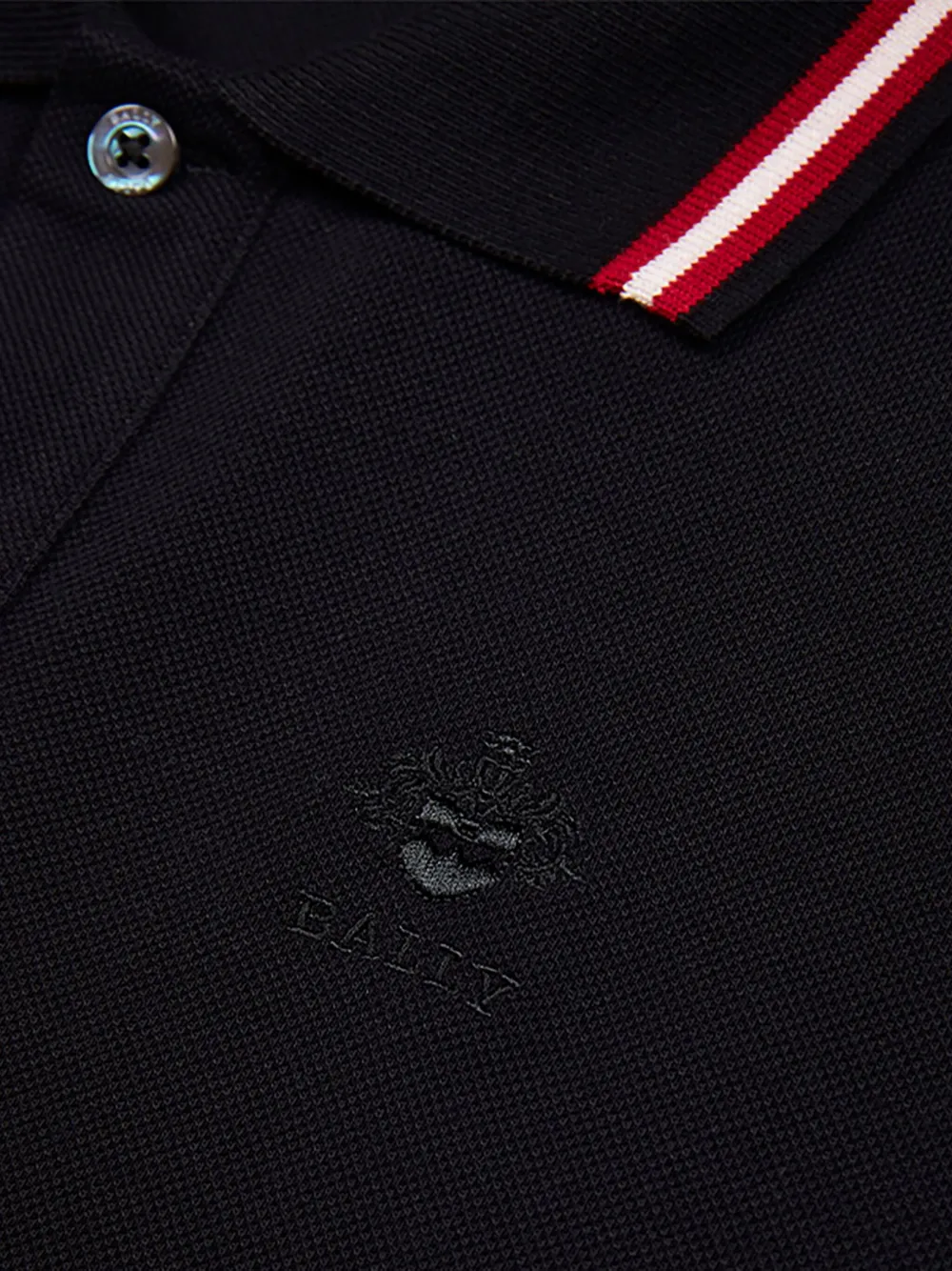 Bally piqué collar-trimmed polo shirt Zwart