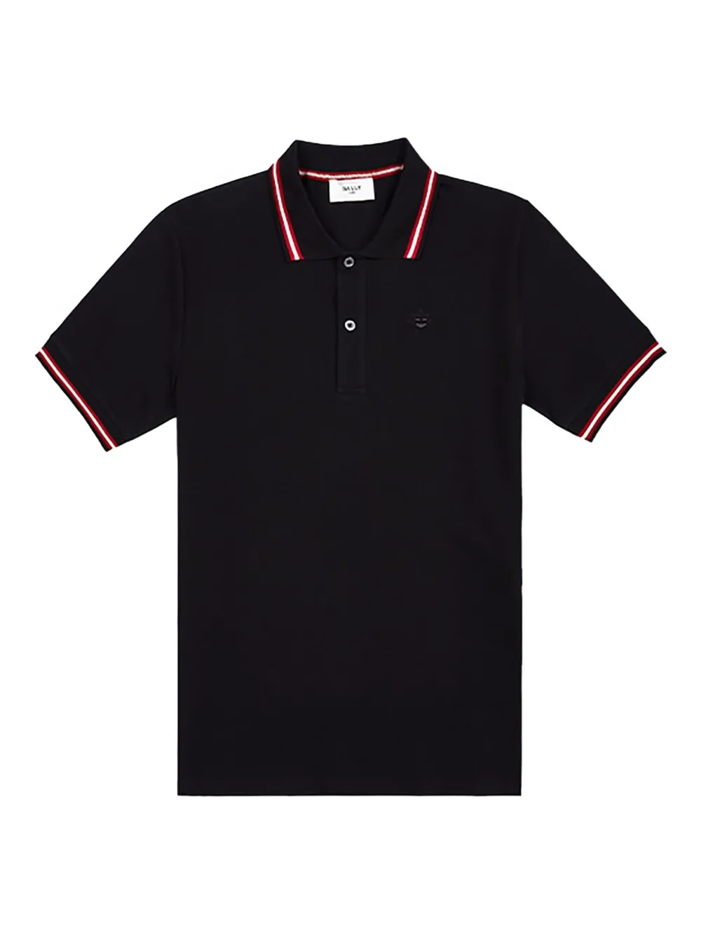 Bally piqué collar-trimmed polo shirt Zwart