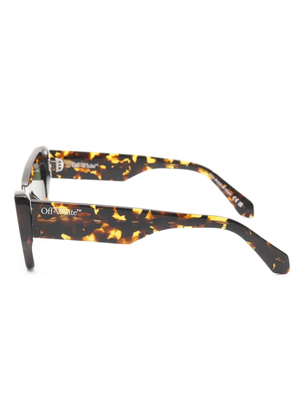  Off-white Pre-owned 20s Tortoishell-pattern Geometric Sunglasses - Brown 