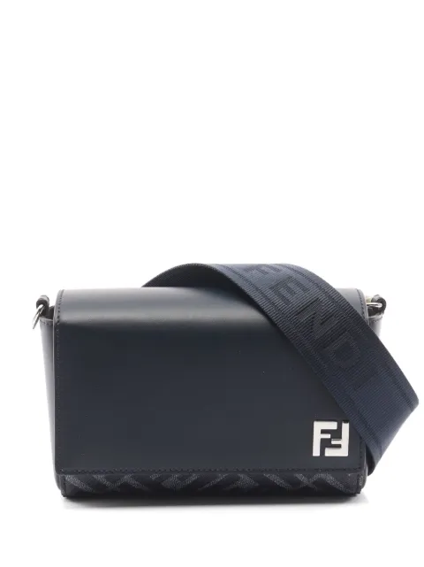 Fendi Pre-Owned شنطة كتف جلد 'FF سكويرد كومباكت' جلد من عقد 2020