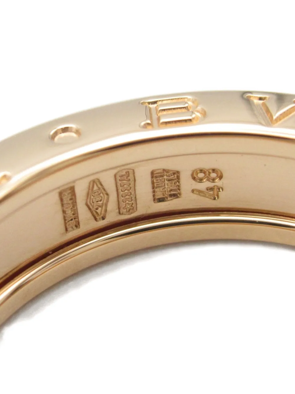 Pre-owned Bvlgari 10's 18k Rose Gold B.zero1 Ring