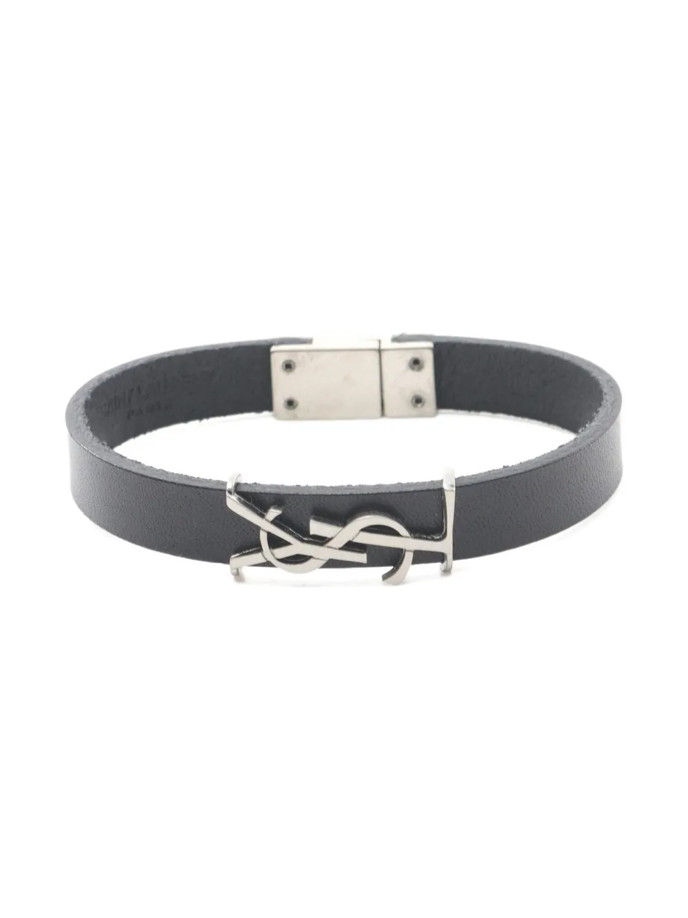 Saint Laurent Pre-Owned 2020s Cassandre leather bracelet | Black | Image 1