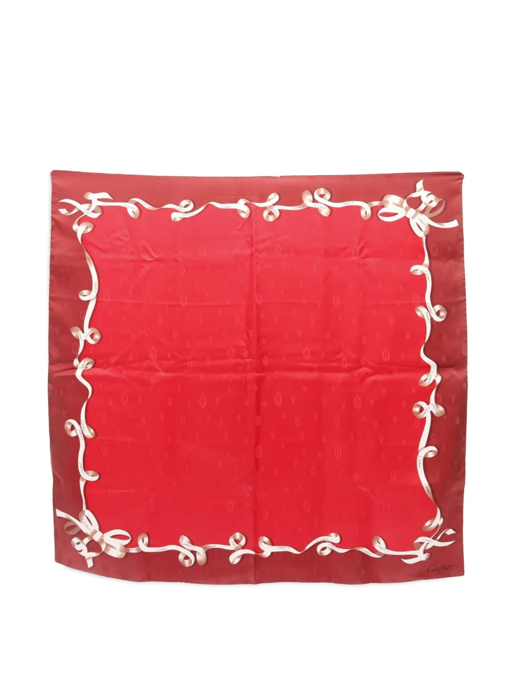Cartier 2020s 2C ribbon silk scarf | Red | Image 1