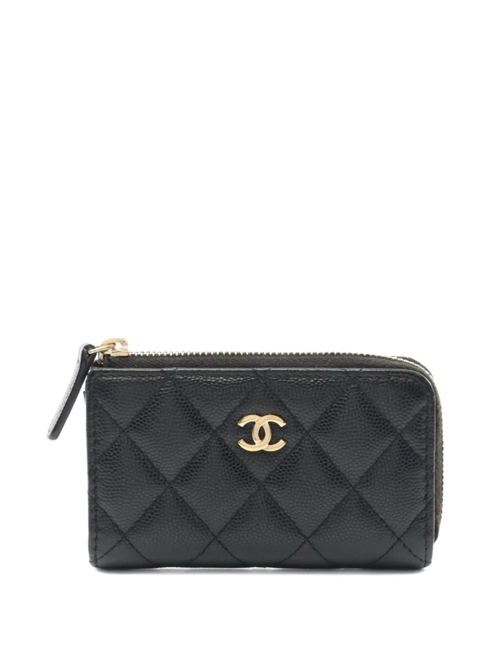 CHANEL Pre-Owned 2019 quilted leather zip wallet | Black | Image 1