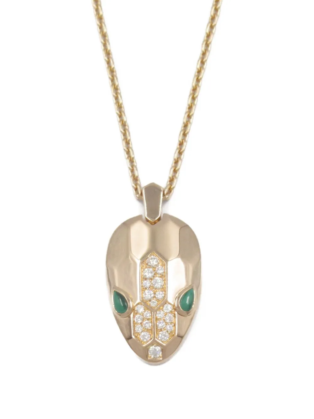 Bvlgari Pre-Owned 2010s 18K rose gold Serpenti diamond necklace - Bvlgari Pre-Owned 2010s 18K rose gold Serpenti diamond necklace -