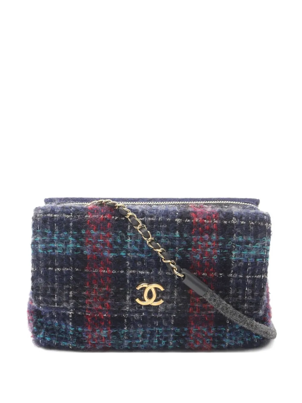 CHANEL Pre-Owned 2018-2019 W フラップ ショルダーバッグ - ブルー CHANEL Pre-Owned 2018-2019 W フラップ ショルダーバッグ - ブルー