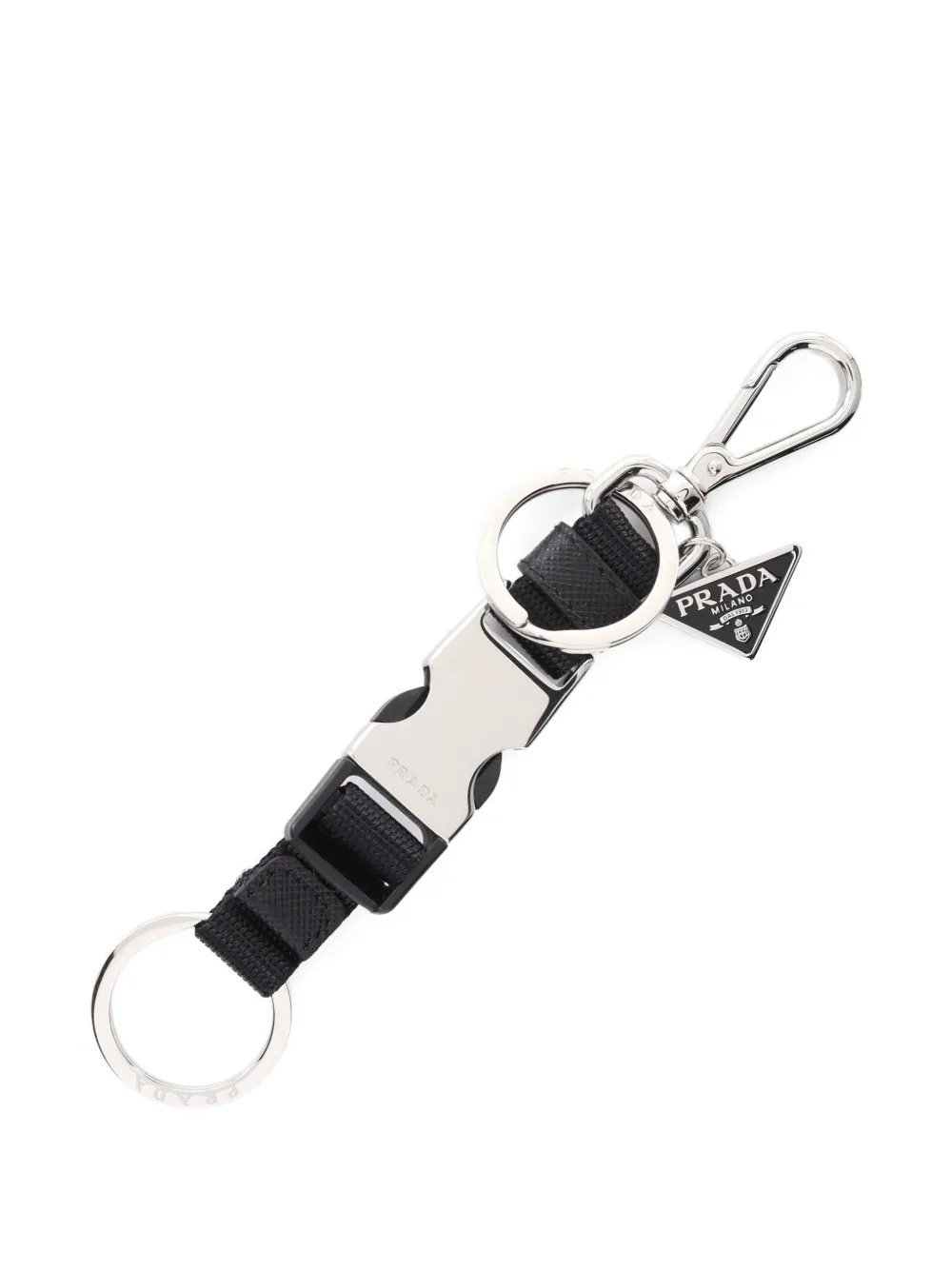 Prada Pre-Owned 2020s logo-lettering bag charm | Black | Image 1