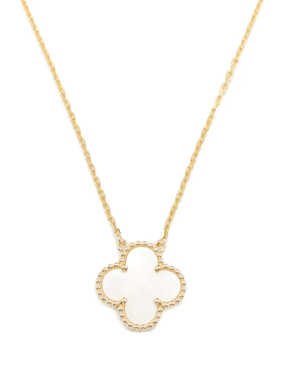 Van Cleef & Arpels 2010s アルハンブラ マザーオブパール ネックレス 18Kイエローゴールド - ゴールドトーン Van Cleef & Arpels 2010s アルハンブラ マザーオブパール ネックレス 18Kイエローゴールド - ゴールドトーン