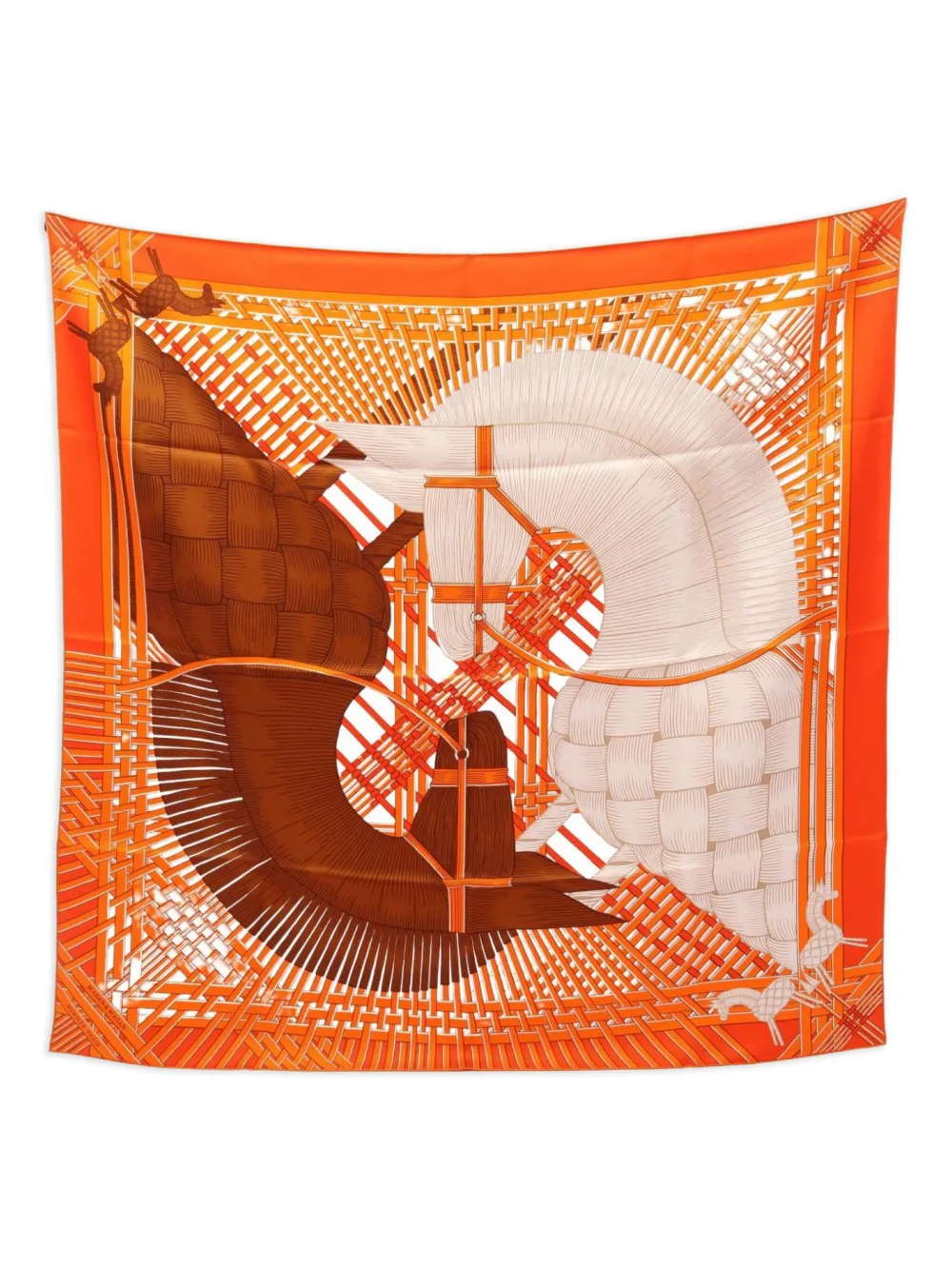 Pre-owned Hermes 2020 Masan And Masan Silk Scarf