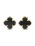 Van Cleef & Arpels pre-owned 2010s 18K yellow gold Alhambra onyx earrings - Black