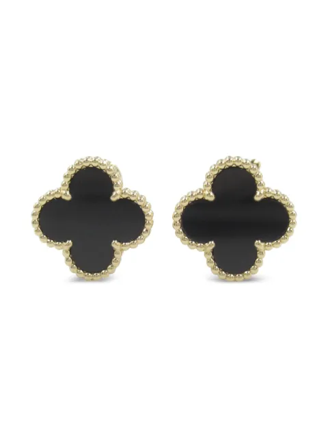 Van Cleef & Arpels أقراط 'ألامبرا' كلاسيكية ذهب أصفر عيار 18 بزينة عقيق من عقد 2010